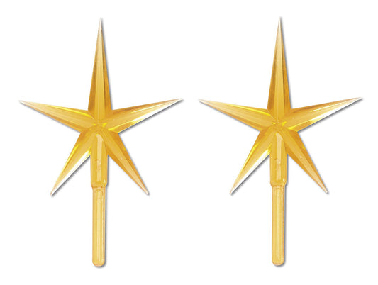 Ceramic Christmas Tree Gold Star Topper - porcelain, for halloween