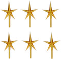 6 Pack Clear Stars Ceramic Christmas Tree Lights Plastic Light Decorations - Replacement Parts Christmas Tree Ornaments (Gold)