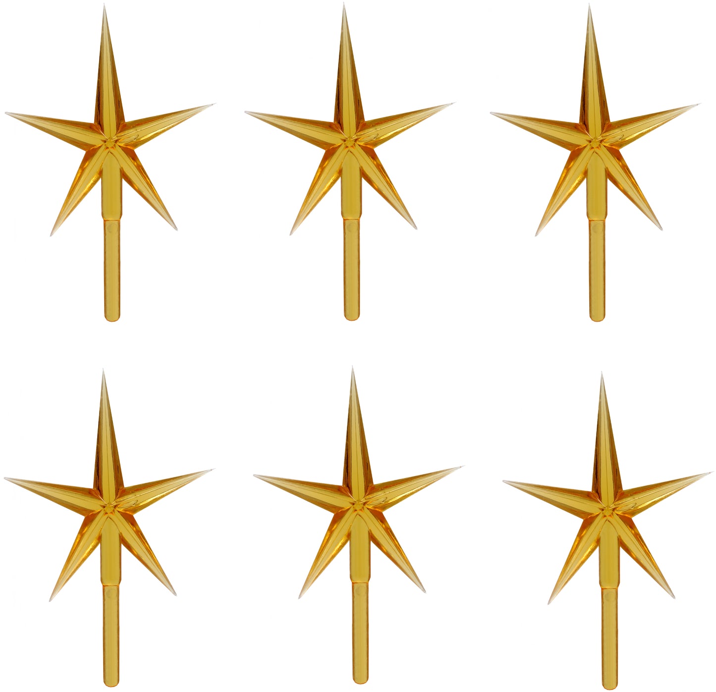 6 Pack Clear Stars Ceramic Christmas Tree Lights Plastic Light Decorations - - porcelain, for halloween