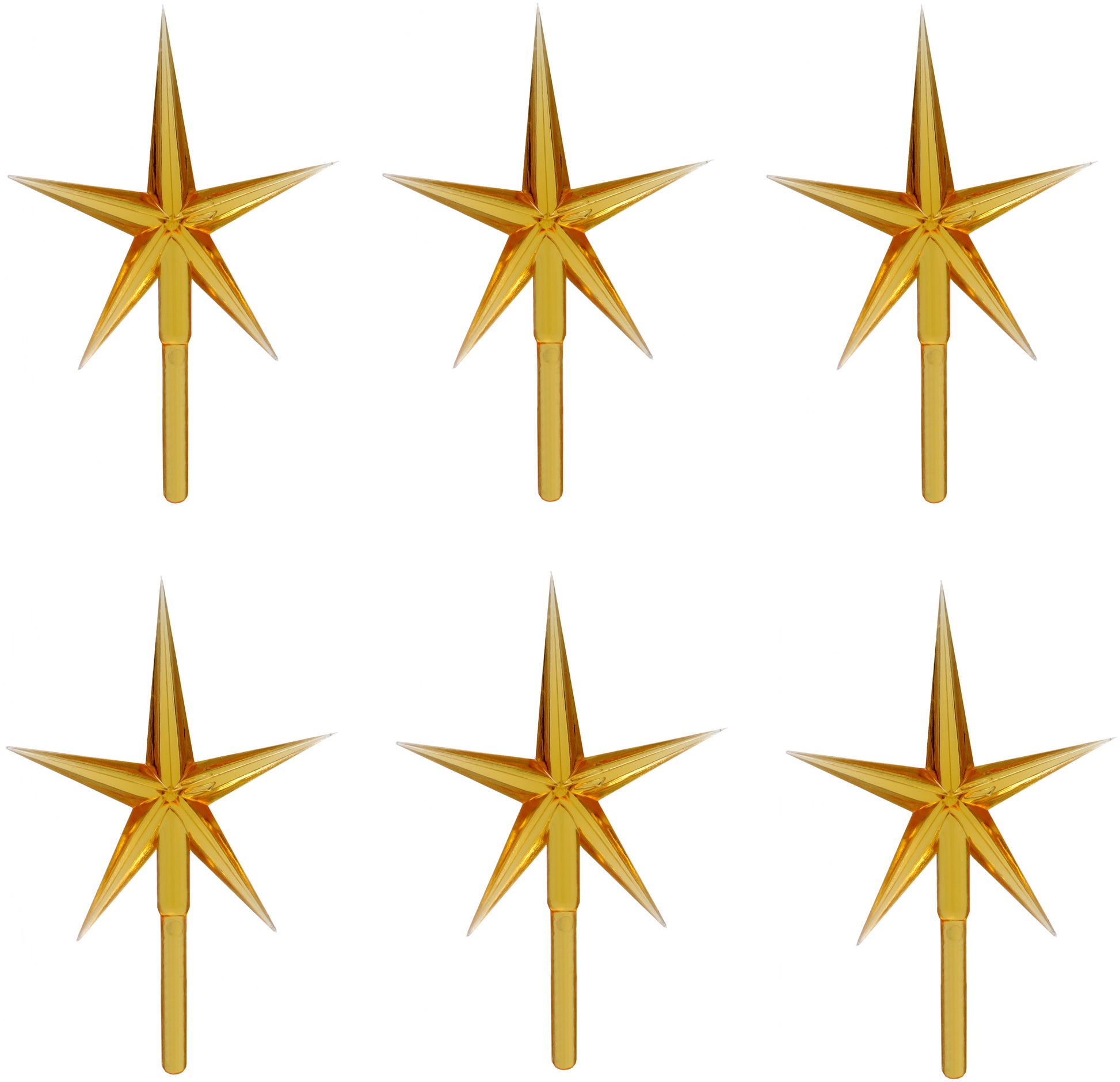 6 Pack Clear Stars Ceramic Christmas Tree Lights Plastic Light Decorations - - porcelain, for halloween