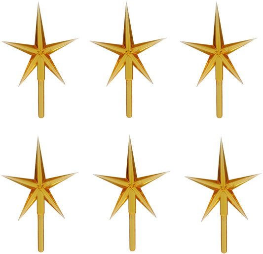 6 Pack Clear Stars Ceramic Christmas Tree Lights Plastic Light Decorations - - porcelain, for halloween