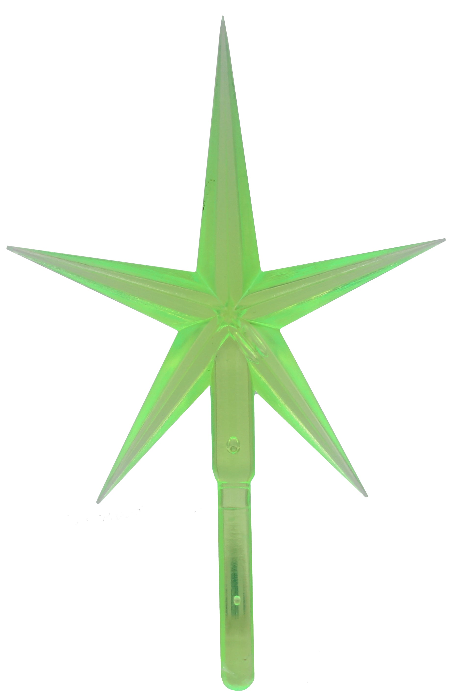 6 Pack Green Stars Ceramic Christmas Tree Lights Plastic Light Decorations - - side view
