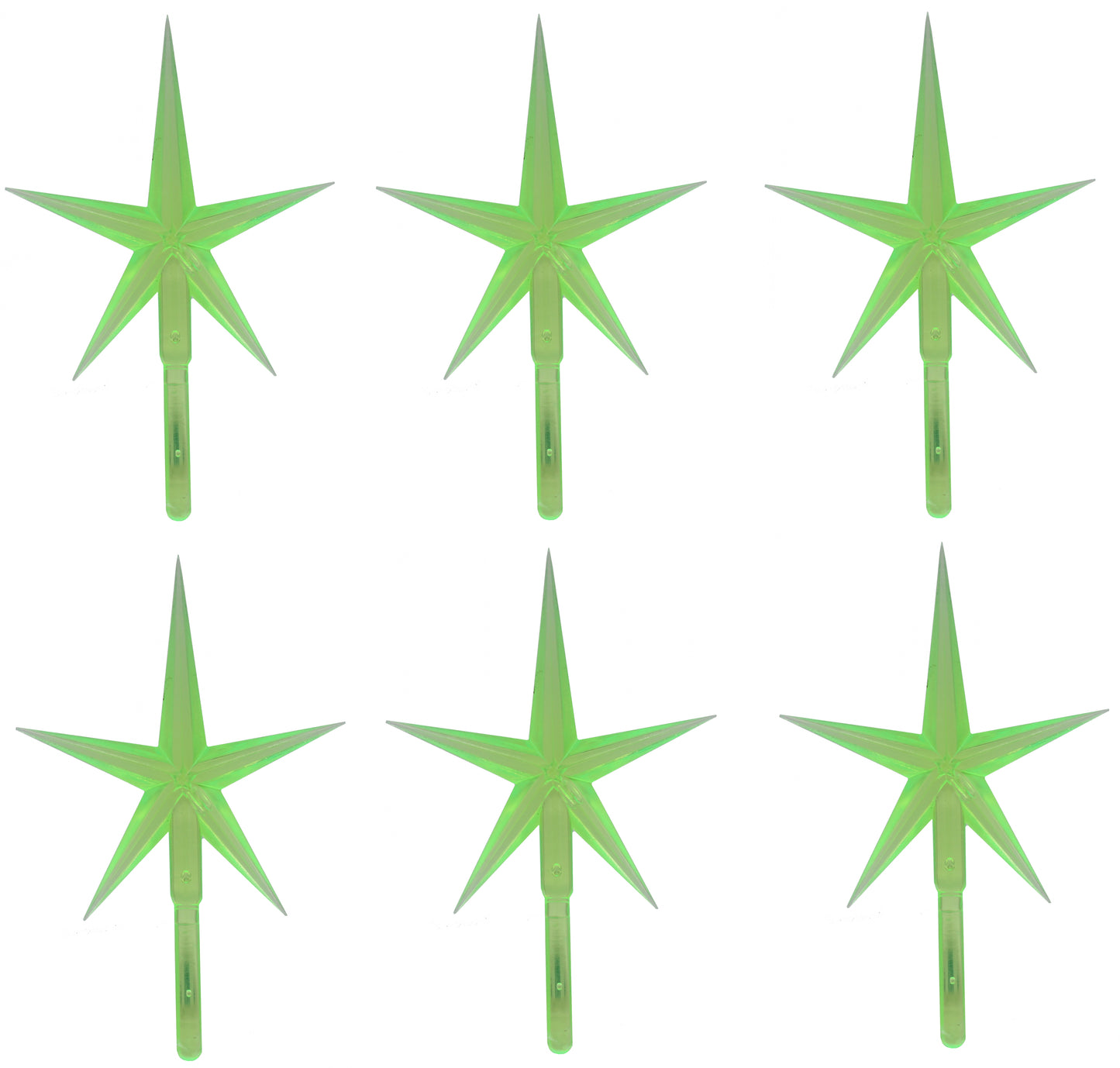 6 Pack Green Stars Ceramic Christmas Tree Lights Plastic Light Decorations - - porcelain, for halloween