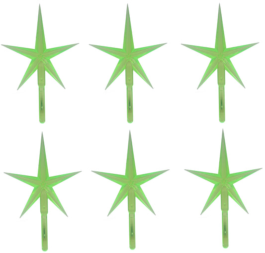 6 Pack Green Stars Ceramic Christmas Tree Lights Plastic Light Decorations - - porcelain, for halloween