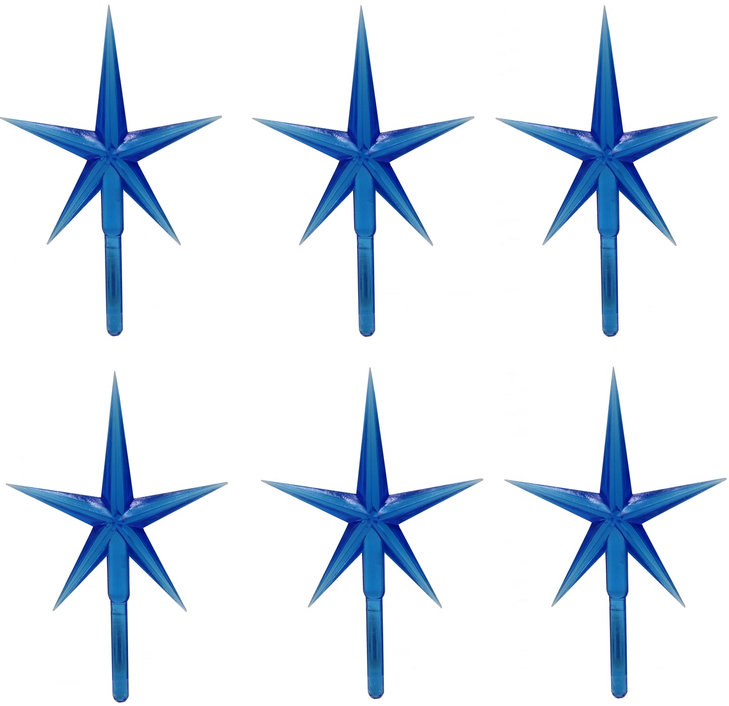 6 Pack Blue Stars Ceramic Christmas Tree Lights Plastic Light Decorations - - porcelain, for halloween