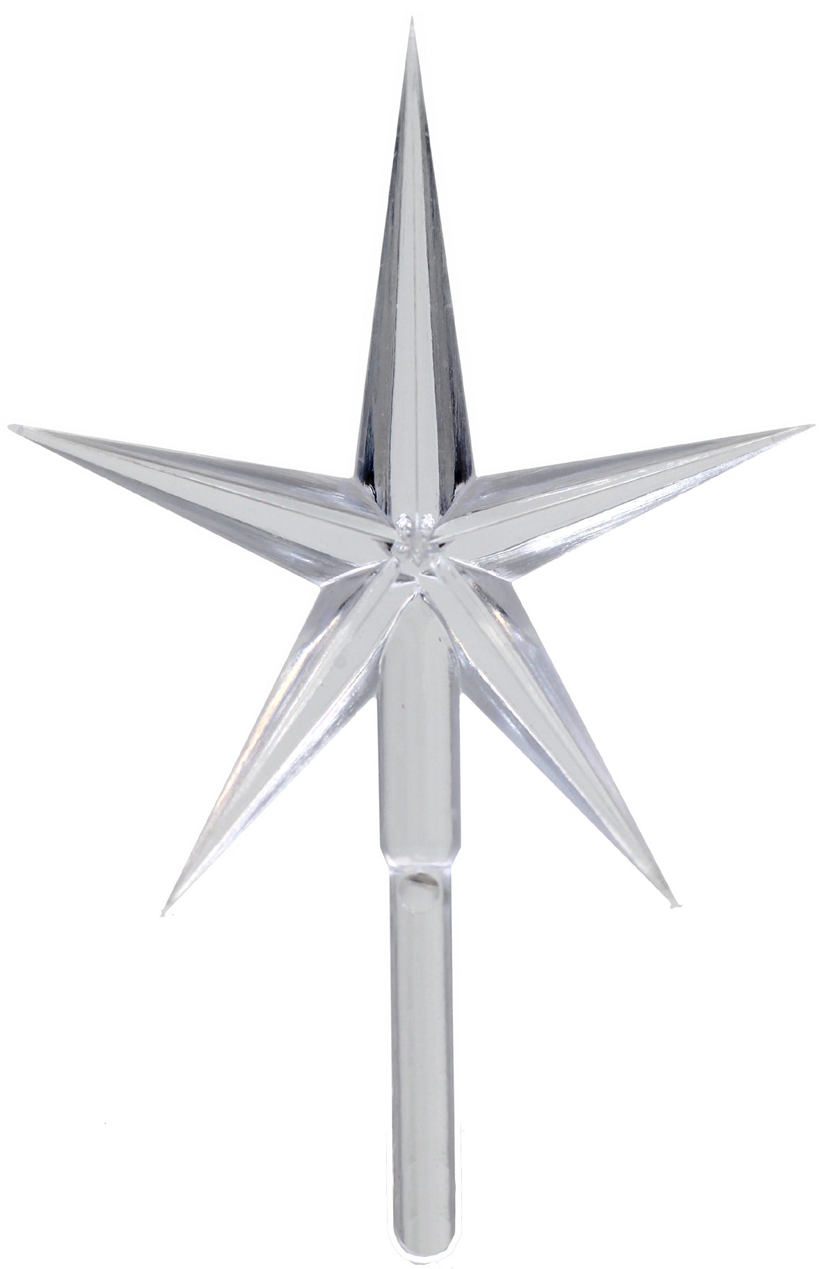 6 Pack Clear Stars Ceramic Christmas Tree Lights Plastic Light Decorations - - side view