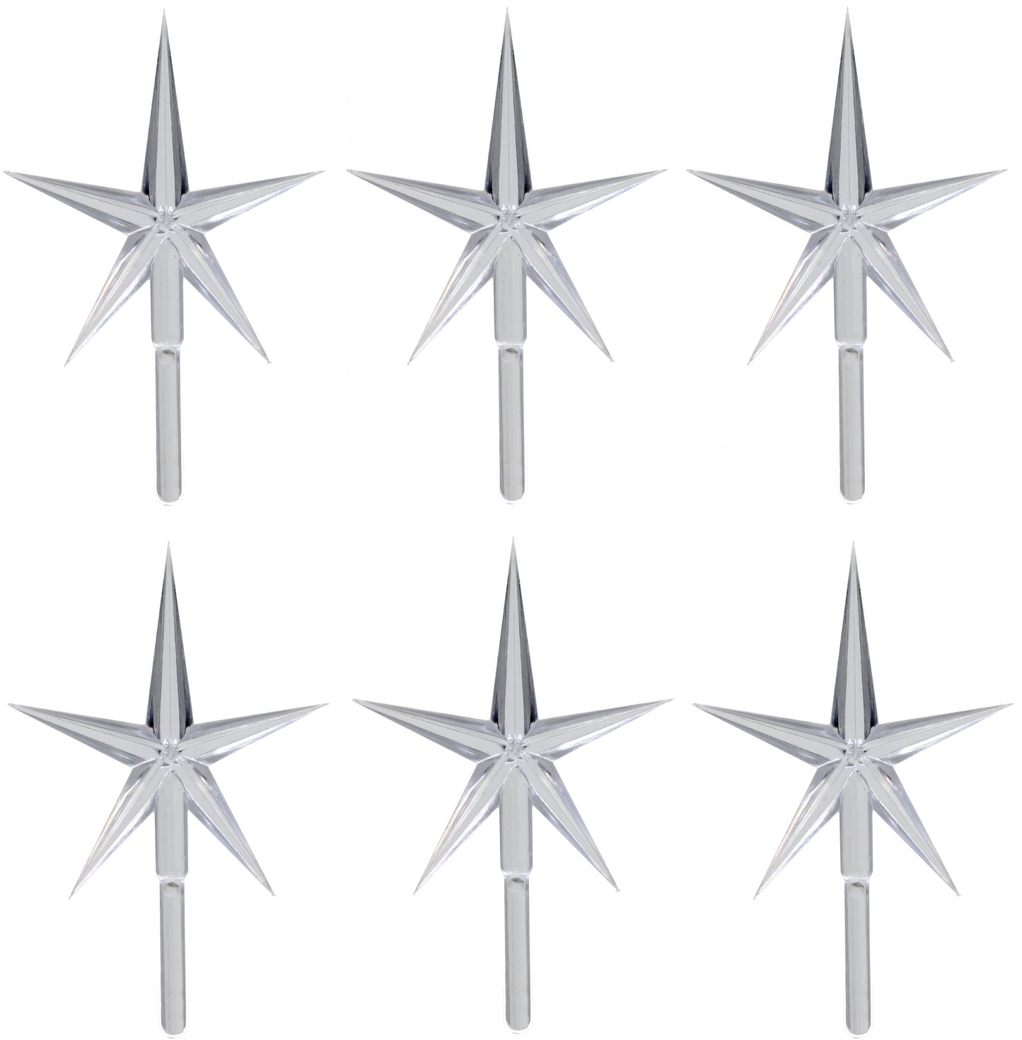 6 Pack Clear Stars Ceramic Christmas Tree Lights Plastic Light Decorations - - porcelain, for halloween
