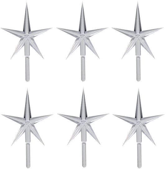 6 Pack Clear Stars Ceramic Christmas Tree Lights Plastic Light Decorations - - porcelain, for halloween