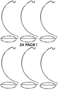 8 Inch Tall Bright Silver Chrome Ornament Display Stand Hanger Holder, Wholesale Case Pack of 24 Stands