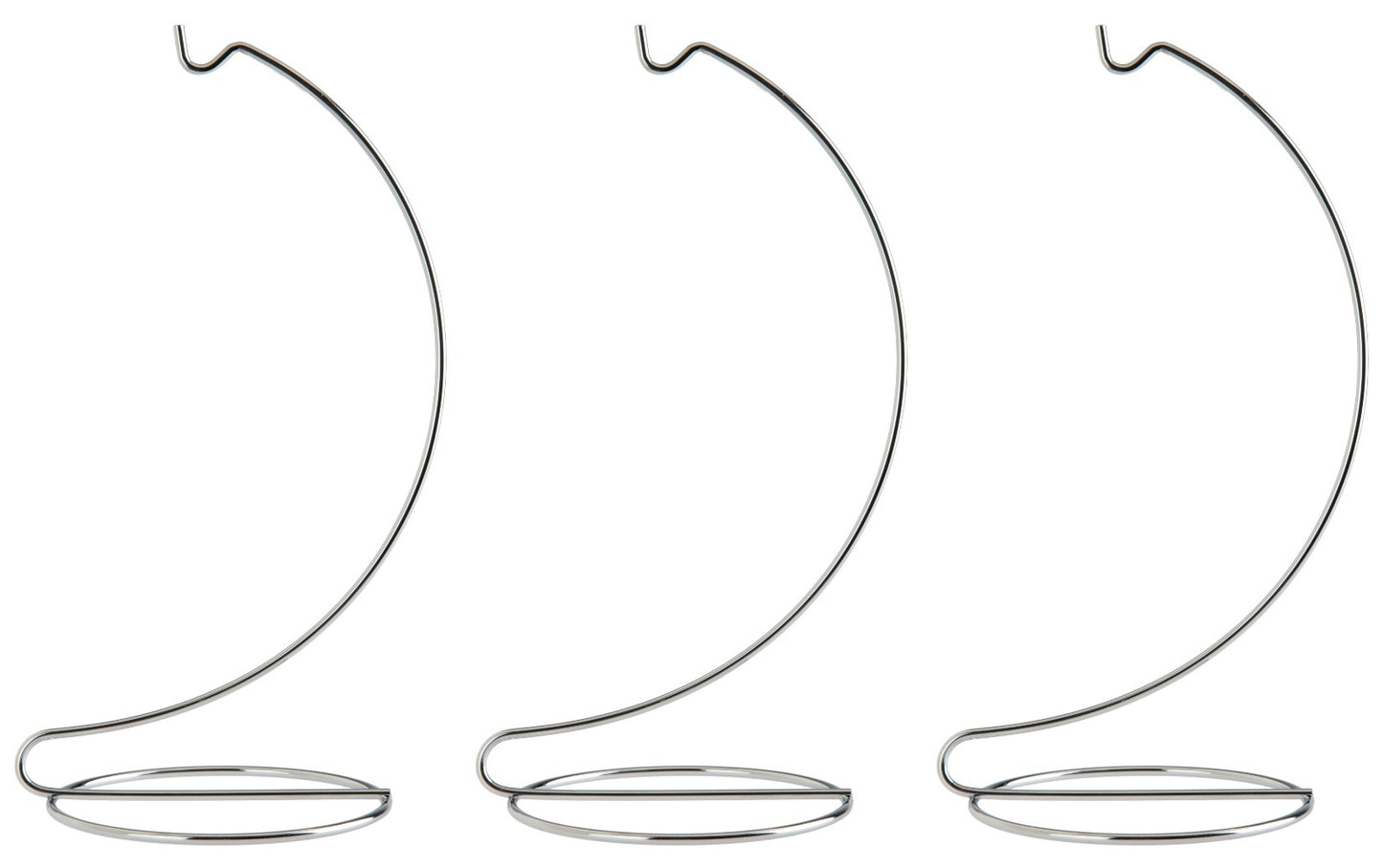 8 Inch Tall Silver Ornament Display Stand Hanger Holder, Pack of 3 Stands - brass