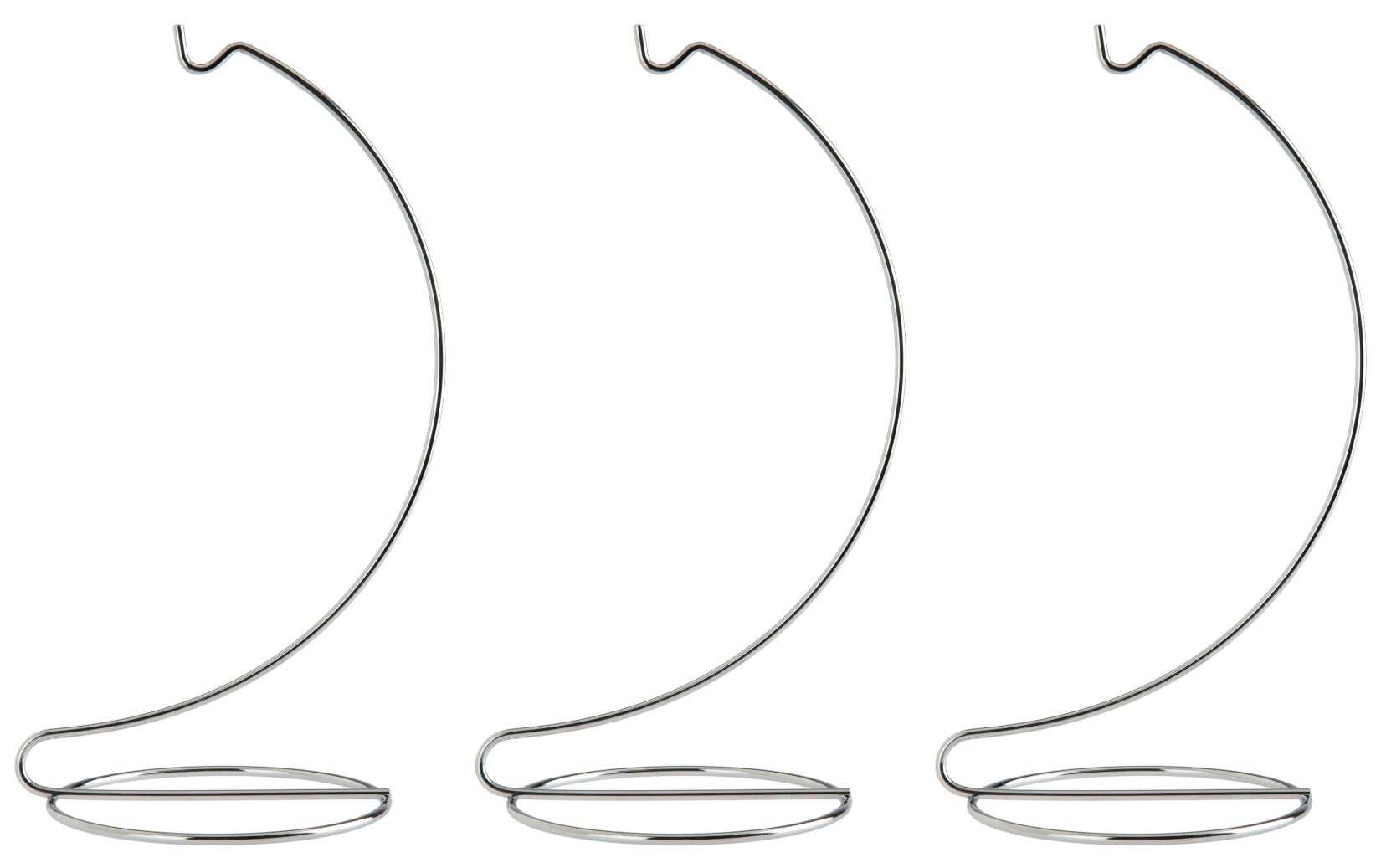 8 Inch Tall Silver Ornament Display Stand Hanger Holder, Pack of 3 Stands - brass