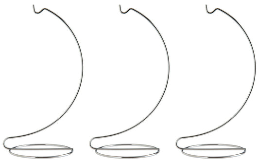 8 Inch Tall Silver Ornament Display Stand Hanger Holder, Pack of 3 Stands - brass