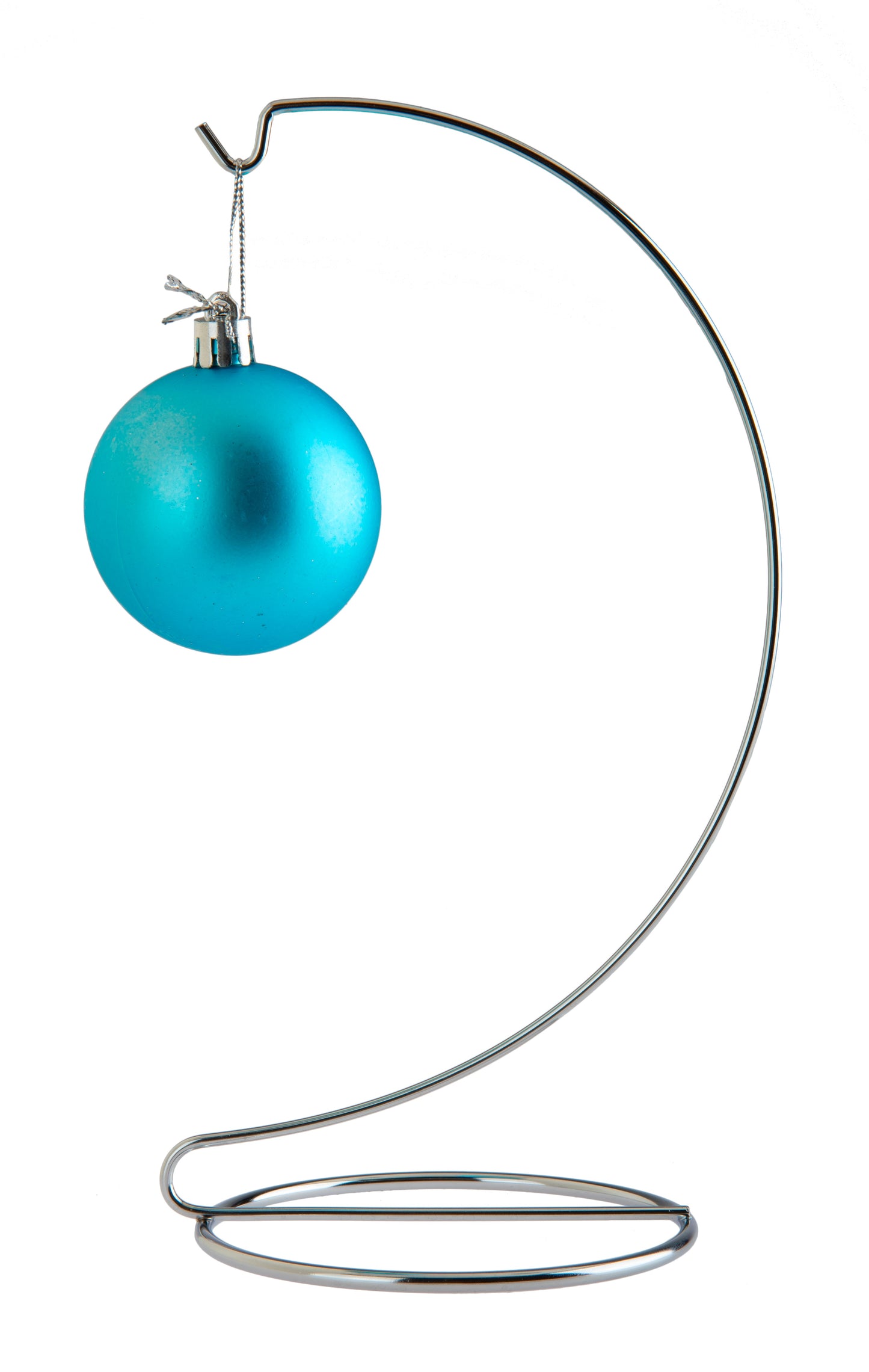 10 Inch Tall Silver Chrome Wire Ornament Display Hanger Stands for Displaying - close-up