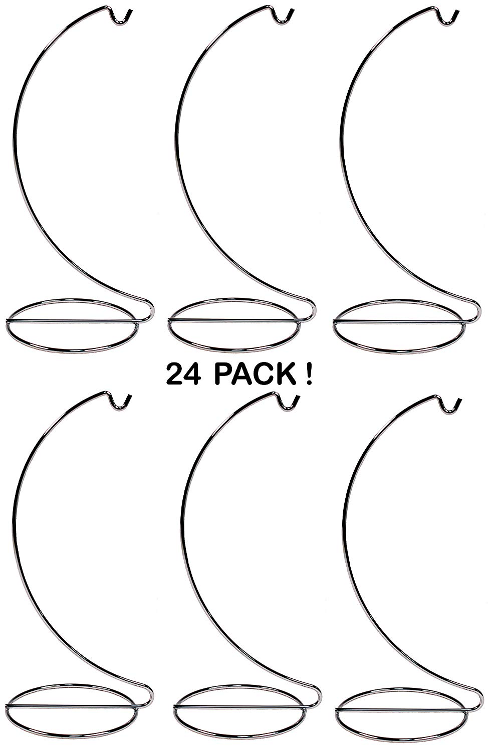 10 Inch Tall Silver Chrome Wire Ornament Display Hanger Stands for Displaying