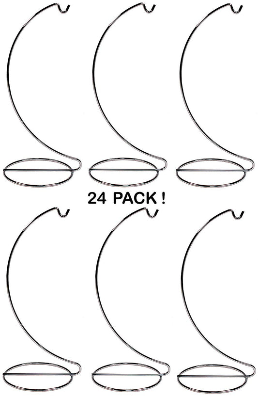 10 Inch Tall Silver Chrome Wire Ornament Display Hanger Stands for Displaying