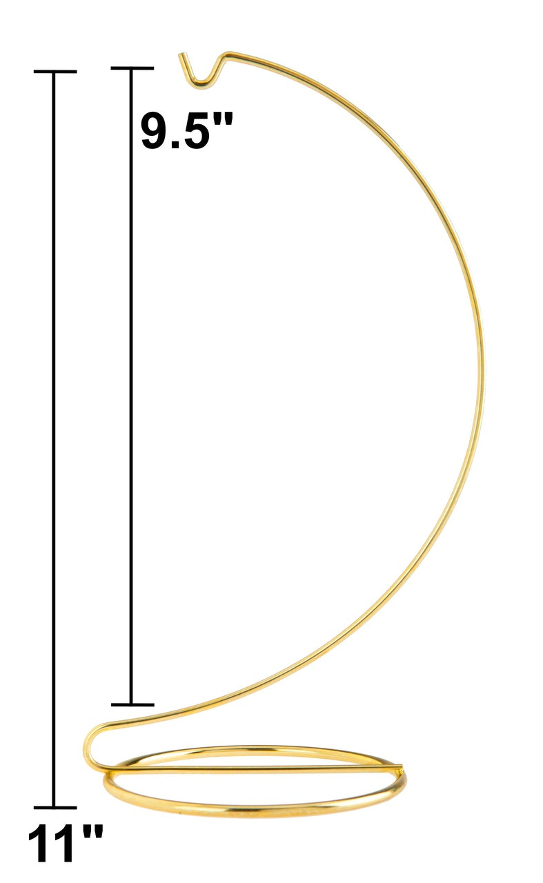 11 Inch Tall Gold Metal Ornament Display Hanger Stands for Displaying Christmas - side view