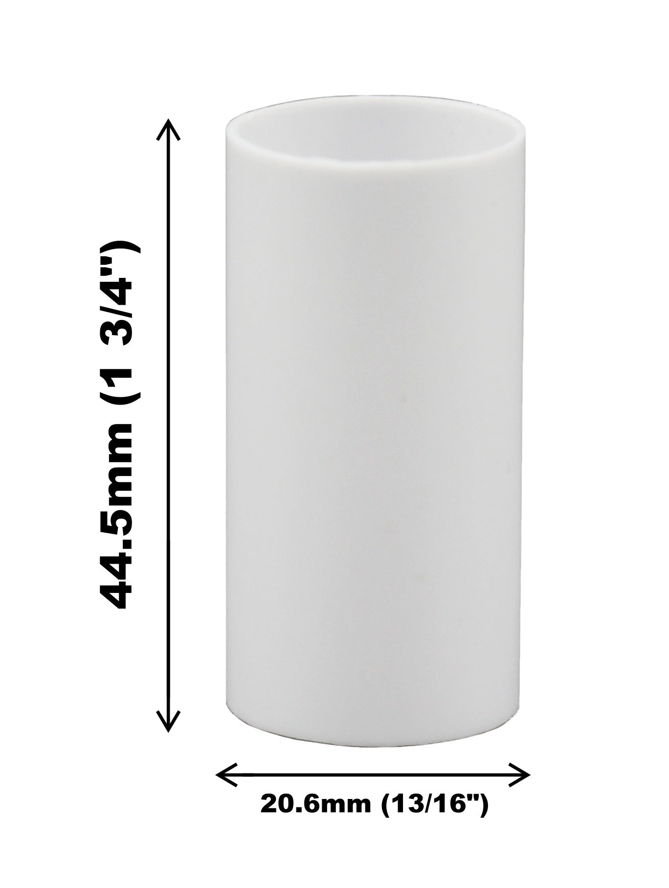 Creative Hobbies 1 3/4 Inch Tall White Plastic Candle Covers Sleeves Chandelier - side view