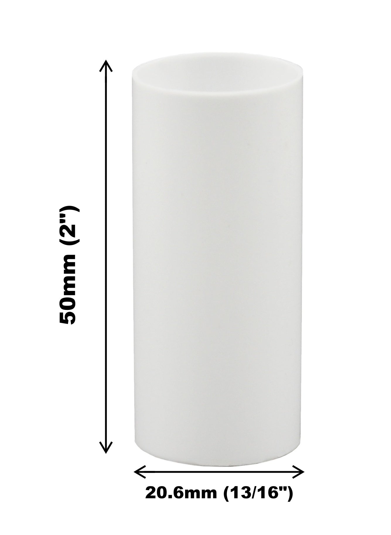 Creative Hobbies 2 Inch Tall White Plastic Candle Covers Sleeves Chandelier - side view
