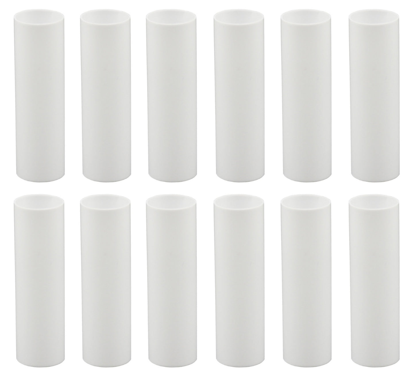 Set of 12, 3 Inch Tall White Plastic Candle Covers Sleeves Chandelier Socket