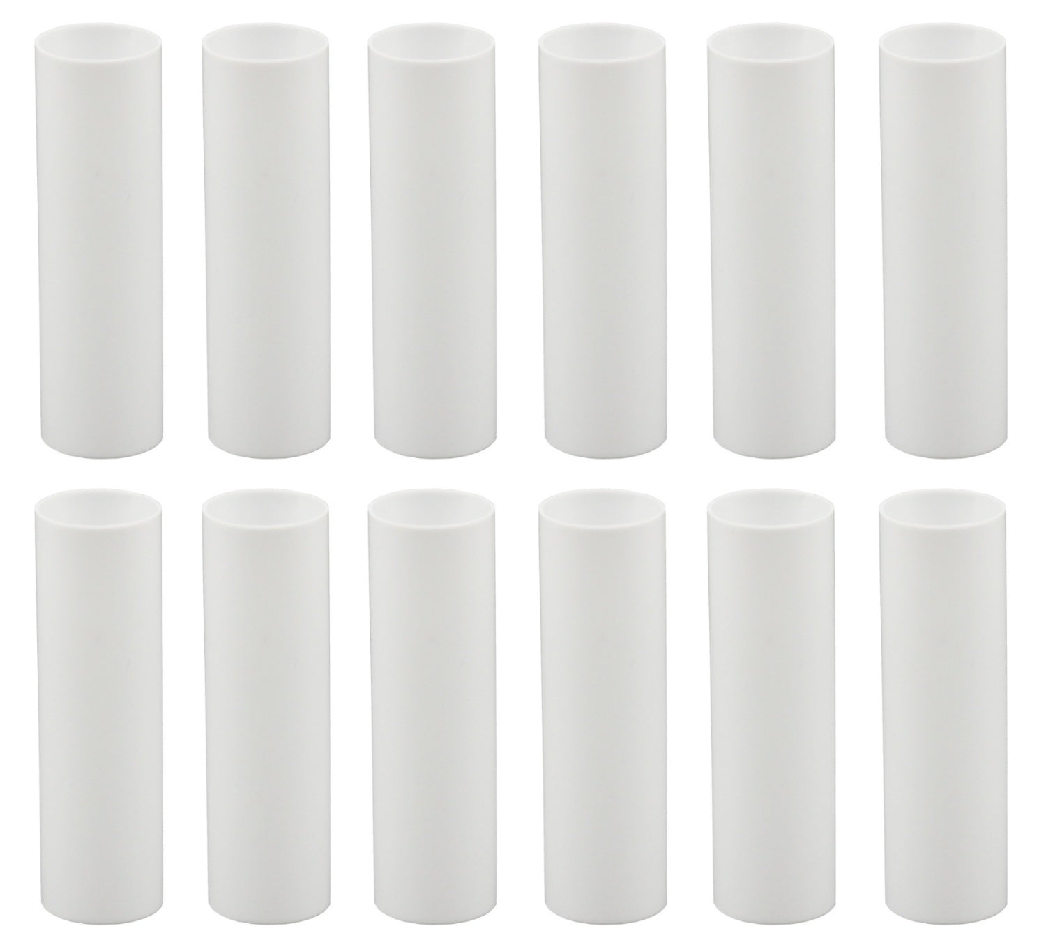 Set of 12, 3 Inch Tall White Plastic Candle Covers Sleeves Chandelier Socket