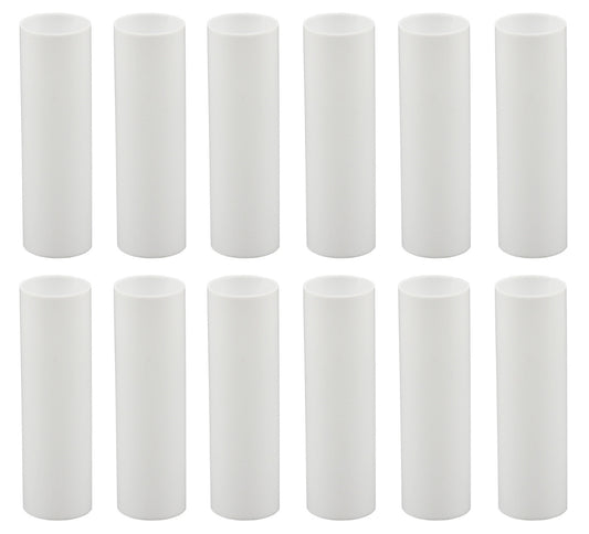 Set of 12, 3 Inch Tall White Plastic Candle Covers Sleeves Chandelier Socket