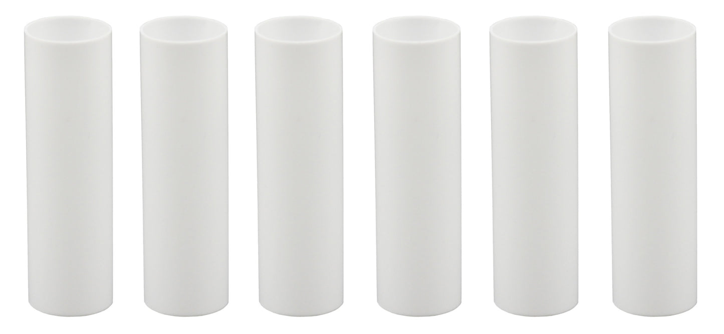 Set of 6, 3 Inch Tall White Plastic Candle Covers Sleeves Chandelier Socket