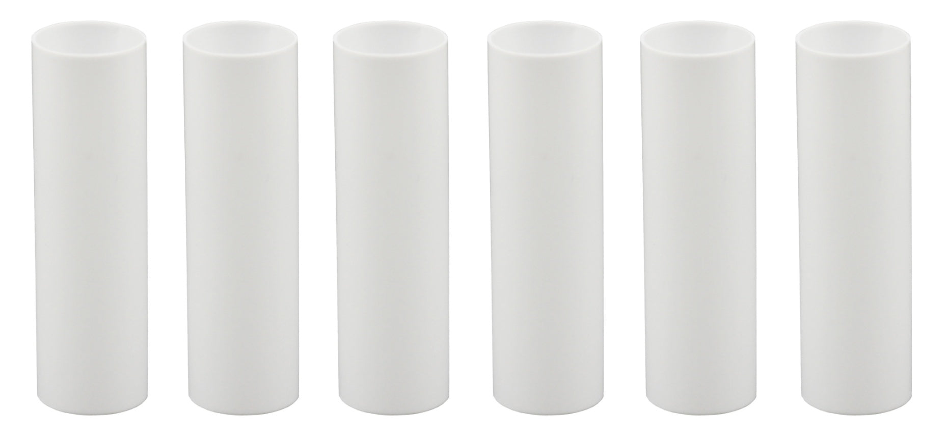 Set of 6, 3 Inch Tall White Plastic Candle Covers Sleeves Chandelier Socket