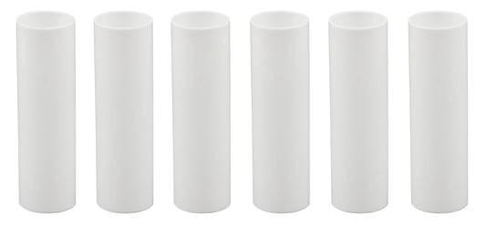 Set of 6, 3 Inch Tall White Plastic Candle Covers Sleeves Chandelier Socket