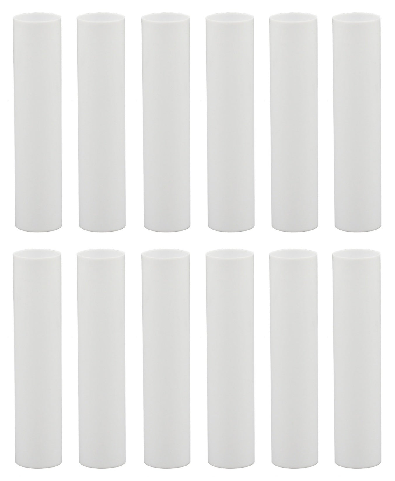 1751 - Set of 12, 4 Inch Tall White Plastic Candle Covers Sleeves Chandelier