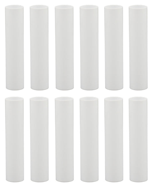 1751 - Set of 12, 4 Inch Tall White Plastic Candle Covers Sleeves Chandelier