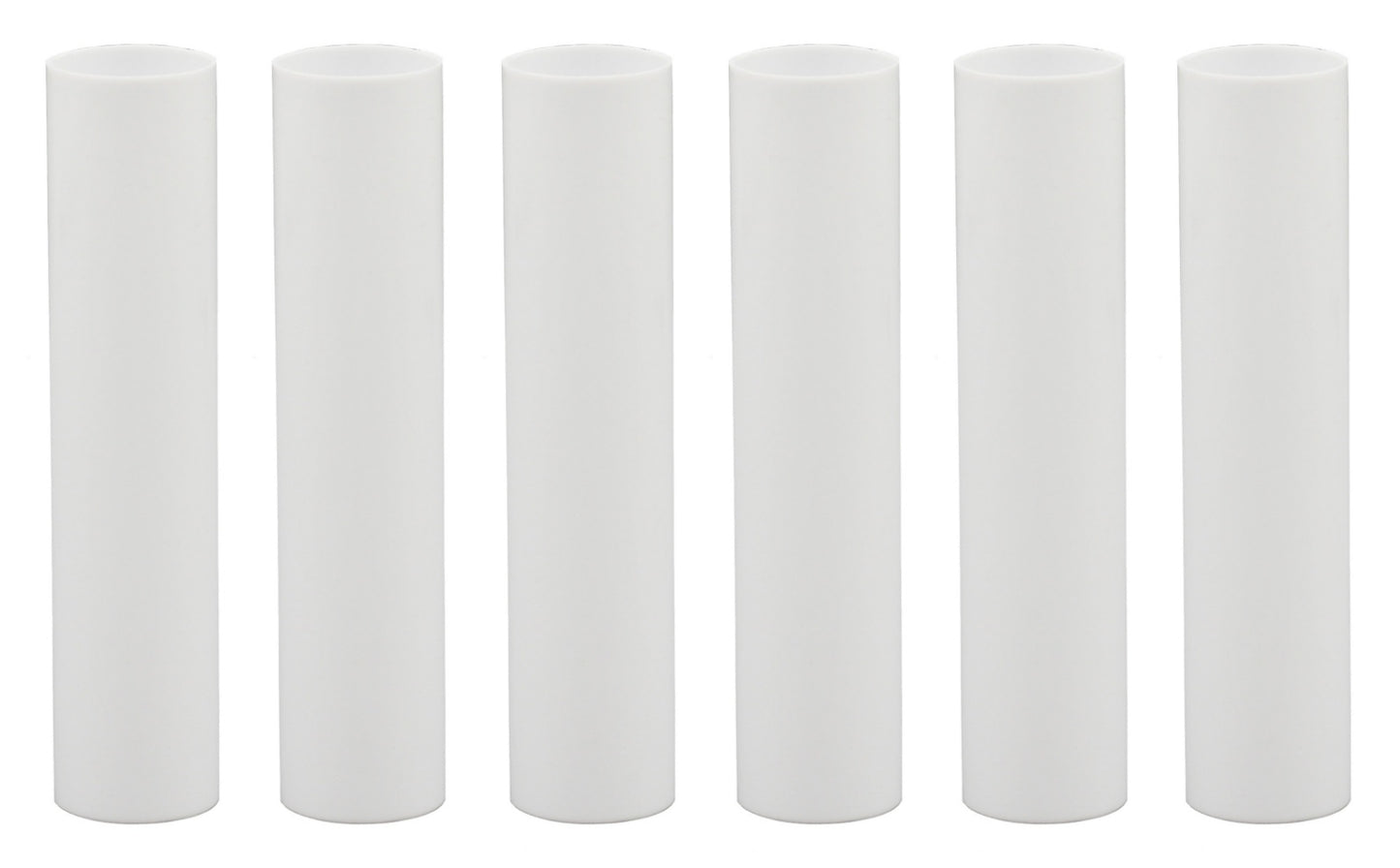 1751 - Set of 6, 4 Inch Tall White Plastic Candle Covers Sleeves Chandelier