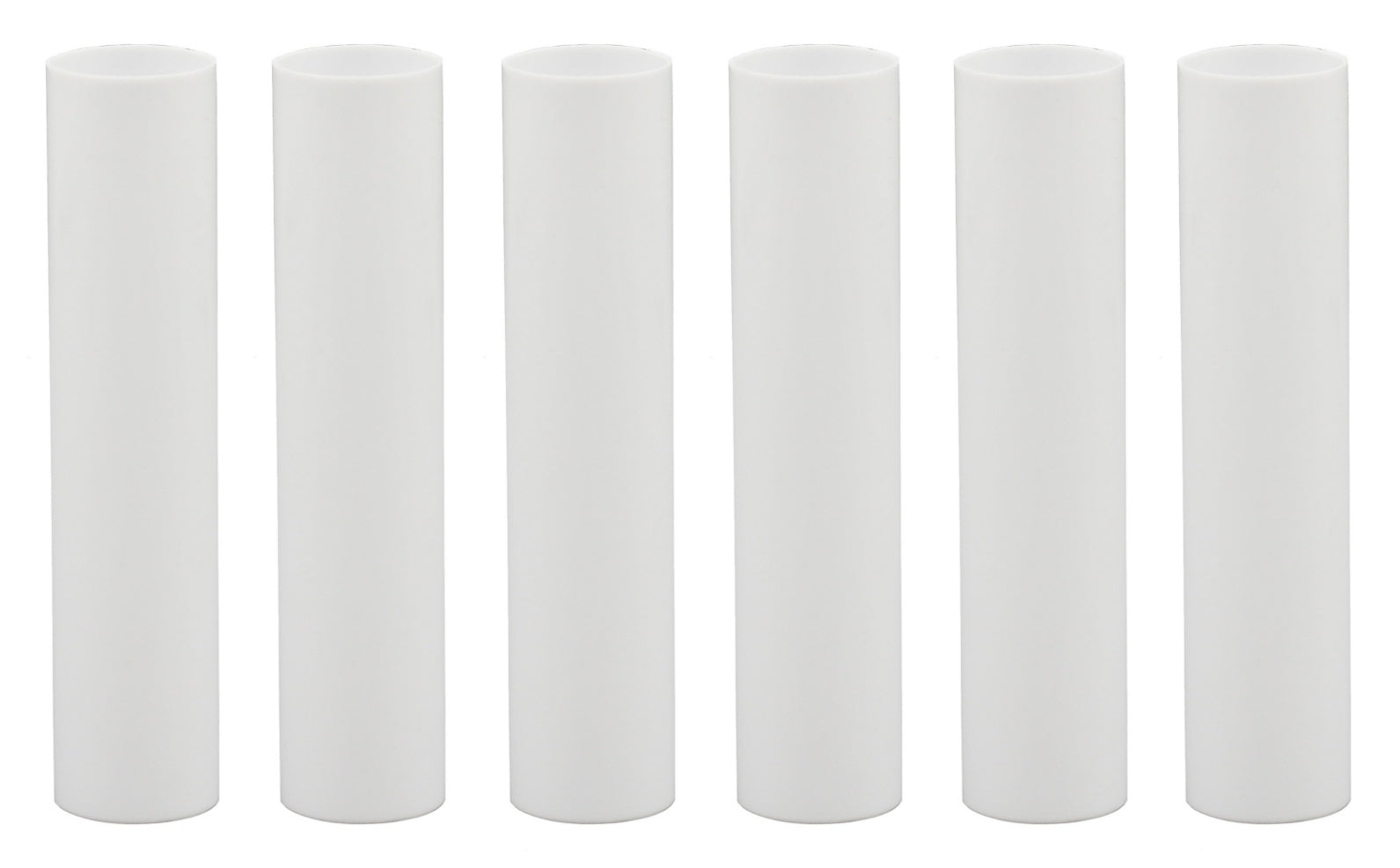 1751 - Set of 6, 4 Inch Tall White Plastic Candle Covers Sleeves Chandelier