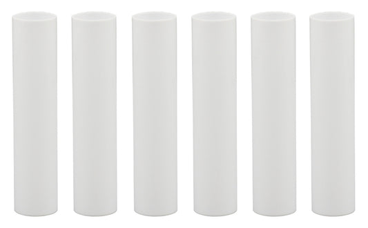 1751 - Set of 6, 4 Inch Tall White Plastic Candle Covers Sleeves Chandelier