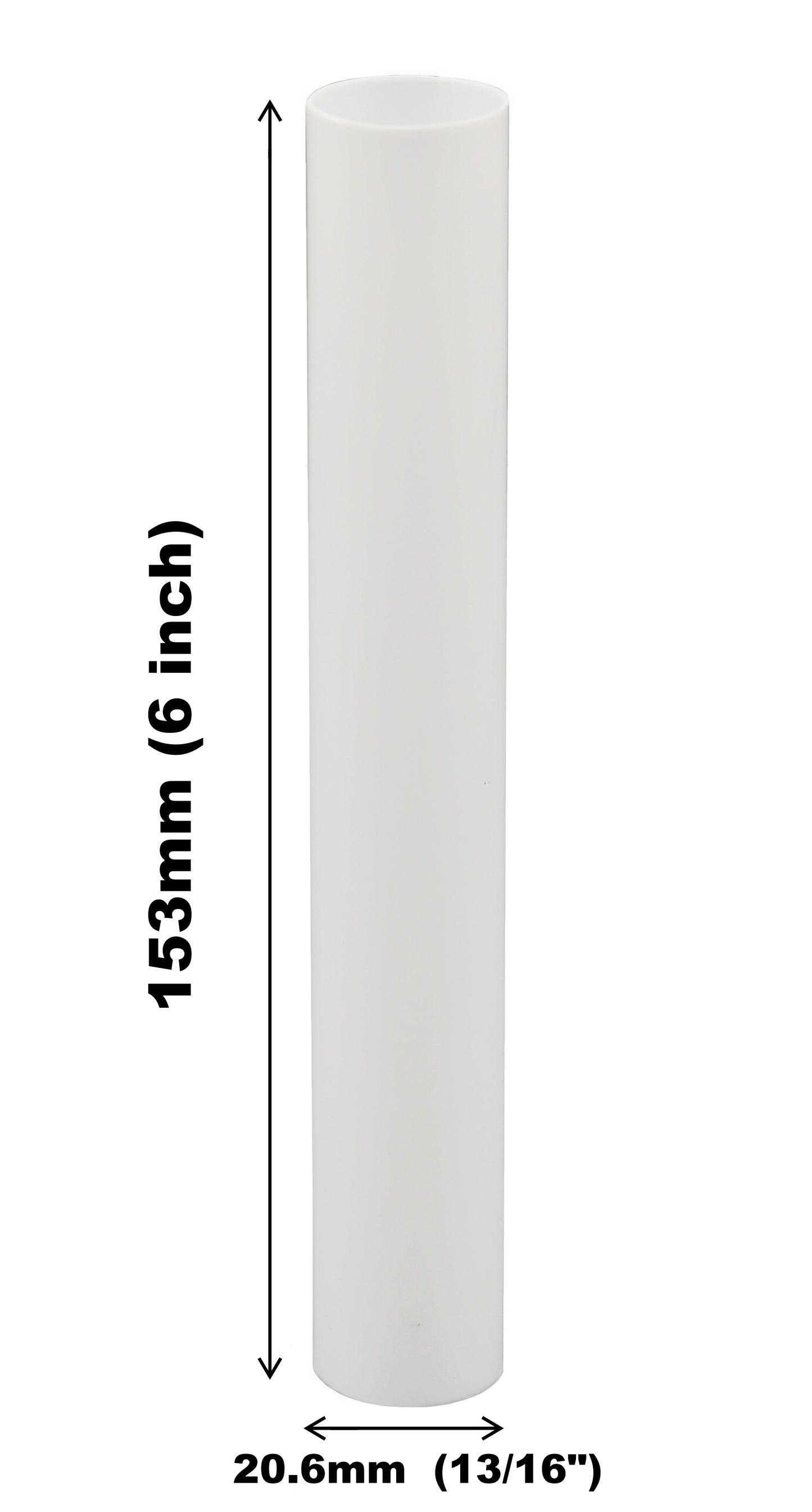 Set of 12, 6 Inch Tall White Plastic Candle Covers Sleeves Chandelier Socket - side view