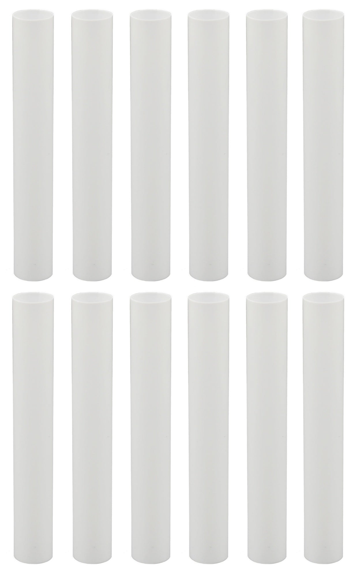 Set of 12, 6 Inch Tall White Plastic Candle Covers Sleeves Chandelier Socket