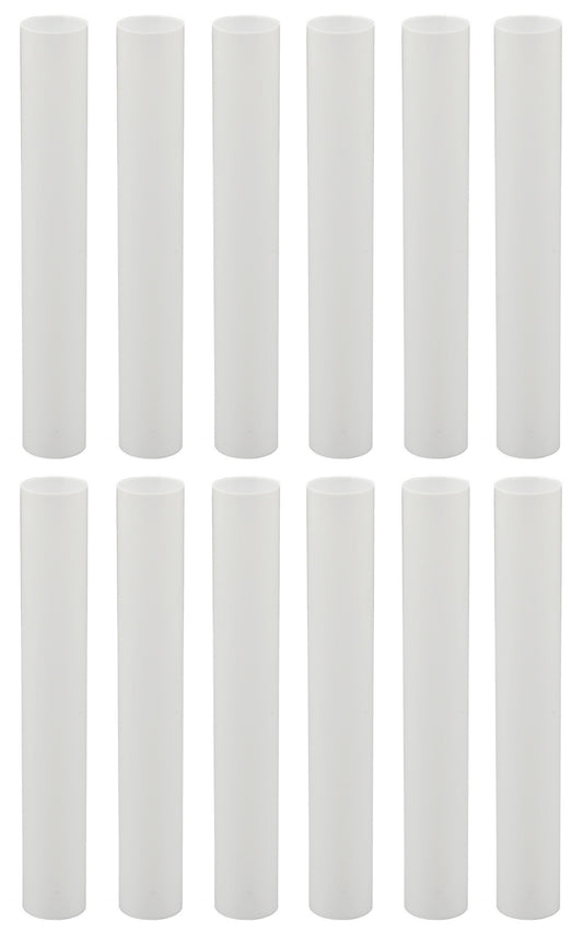 Set of 12, 6 Inch Tall White Plastic Candle Covers Sleeves Chandelier Socket