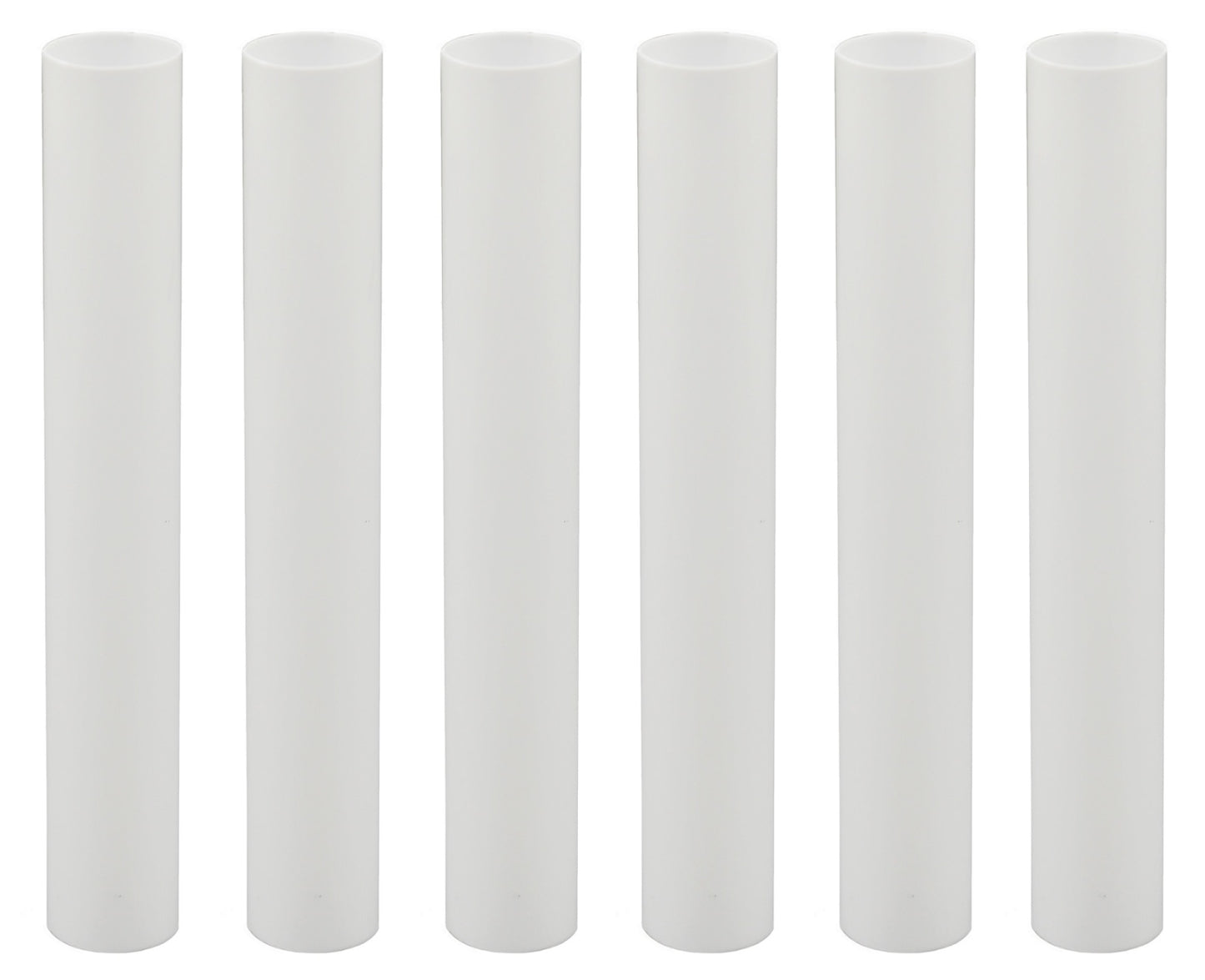 Set of 6, 6 Inch Tall White Plastic Candle Covers Sleeves Chandelier Socket