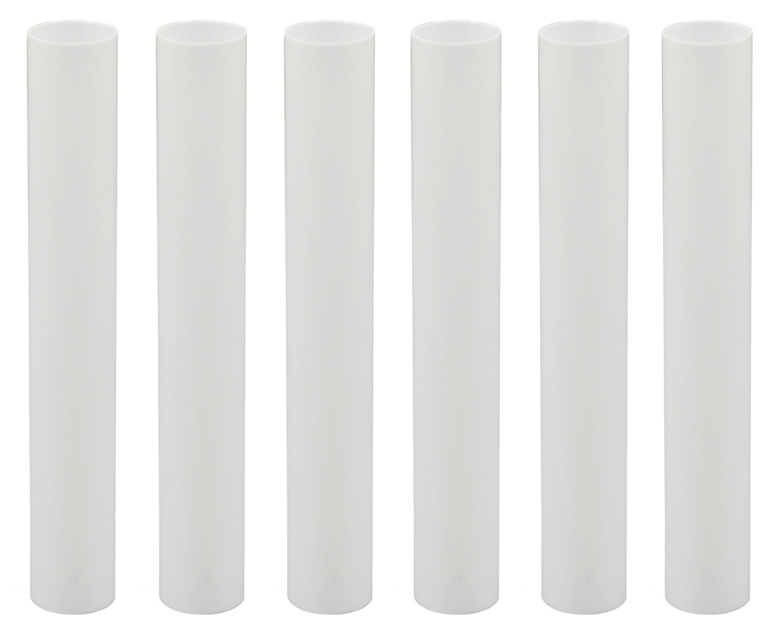 Set of 6, 6 Inch Tall White Plastic Candle Covers Sleeves Chandelier Socket