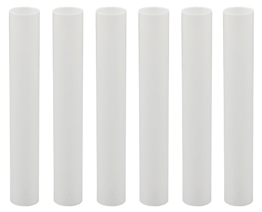Set of 6, 6 Inch Tall White Plastic Candle Covers Sleeves Chandelier Socket