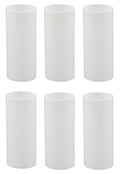 White Plastic Medium Base Chandelier Socket Candle Covers, 3 Inch Tall | 6 Pack