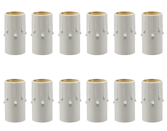 Creative Hobbies 1 3/4 Inch Tall White Drip Candle Socket Covers ~ Candelabra