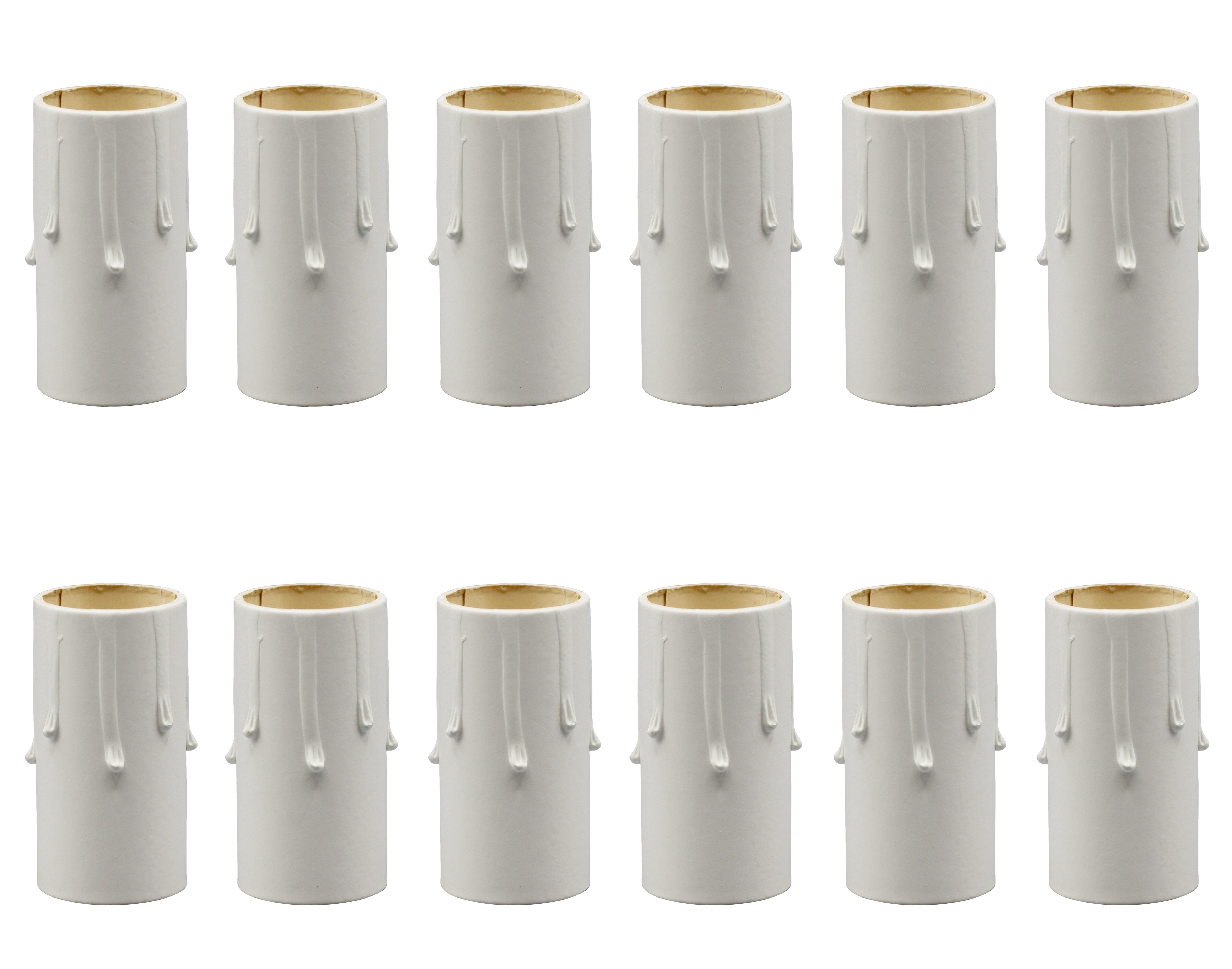 1 3/4 Inch Tall White Drip Candle Socket Covers - E12 Base, 50 Pieces ...