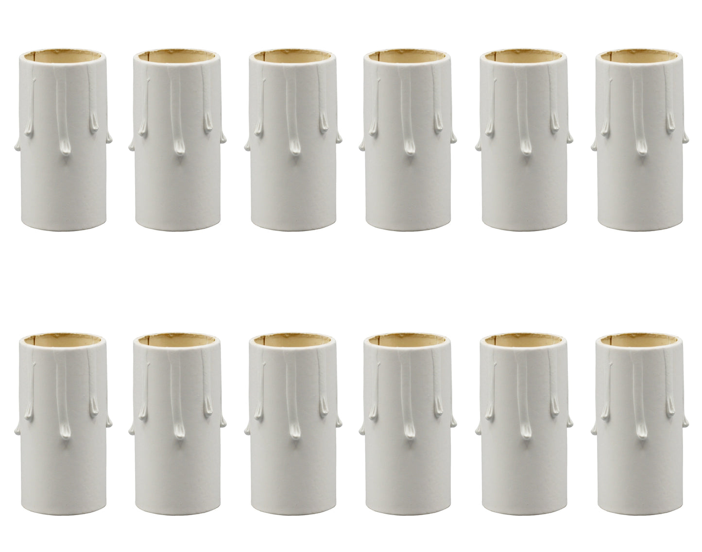 Creative Hobbies 1 3/4 Inch Tall White Drip Candle Socket Covers ~ Candelabra