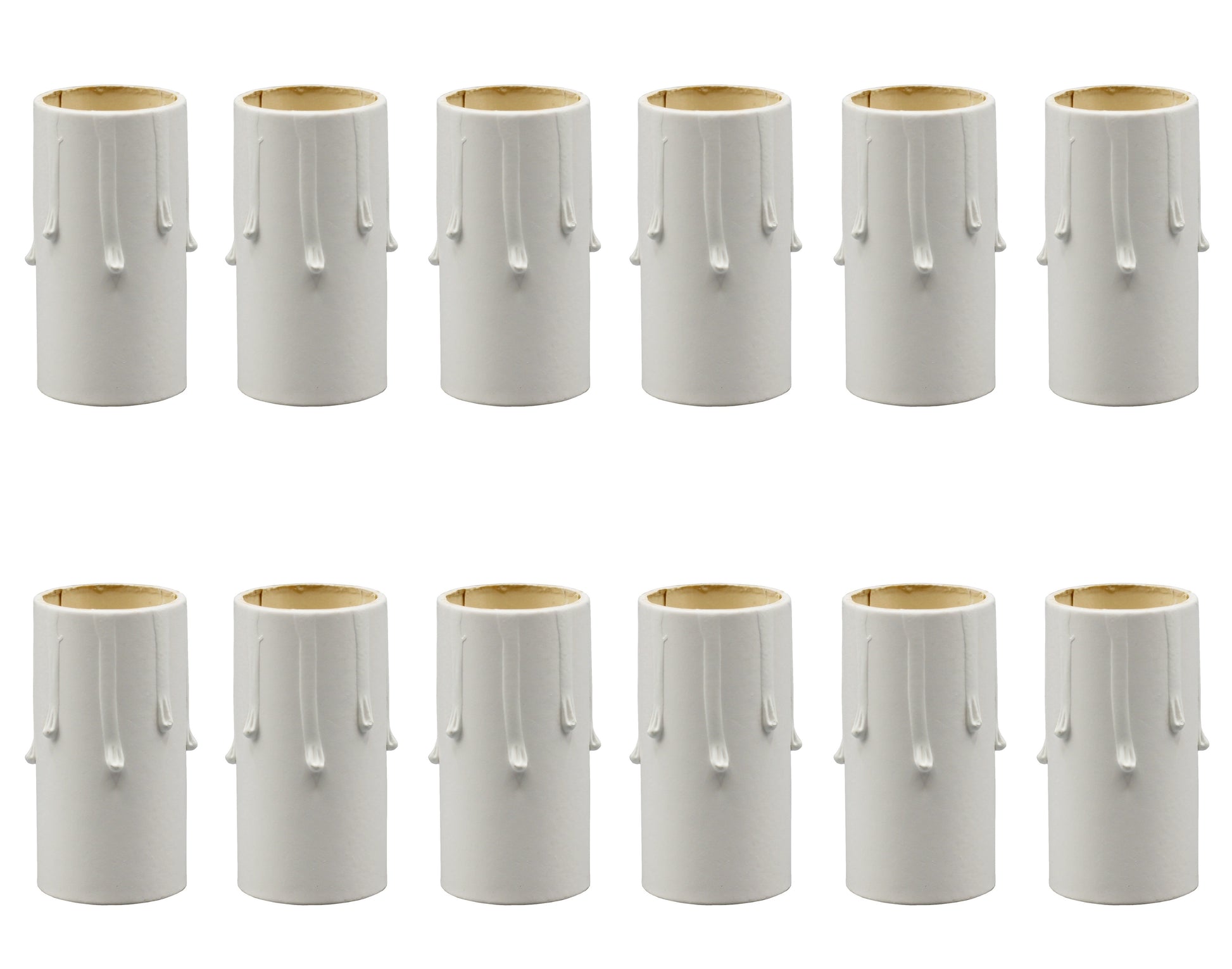 Creative Hobbies 1 3/4 Inch Tall White Drip Candle Socket Covers ~ Candelabra