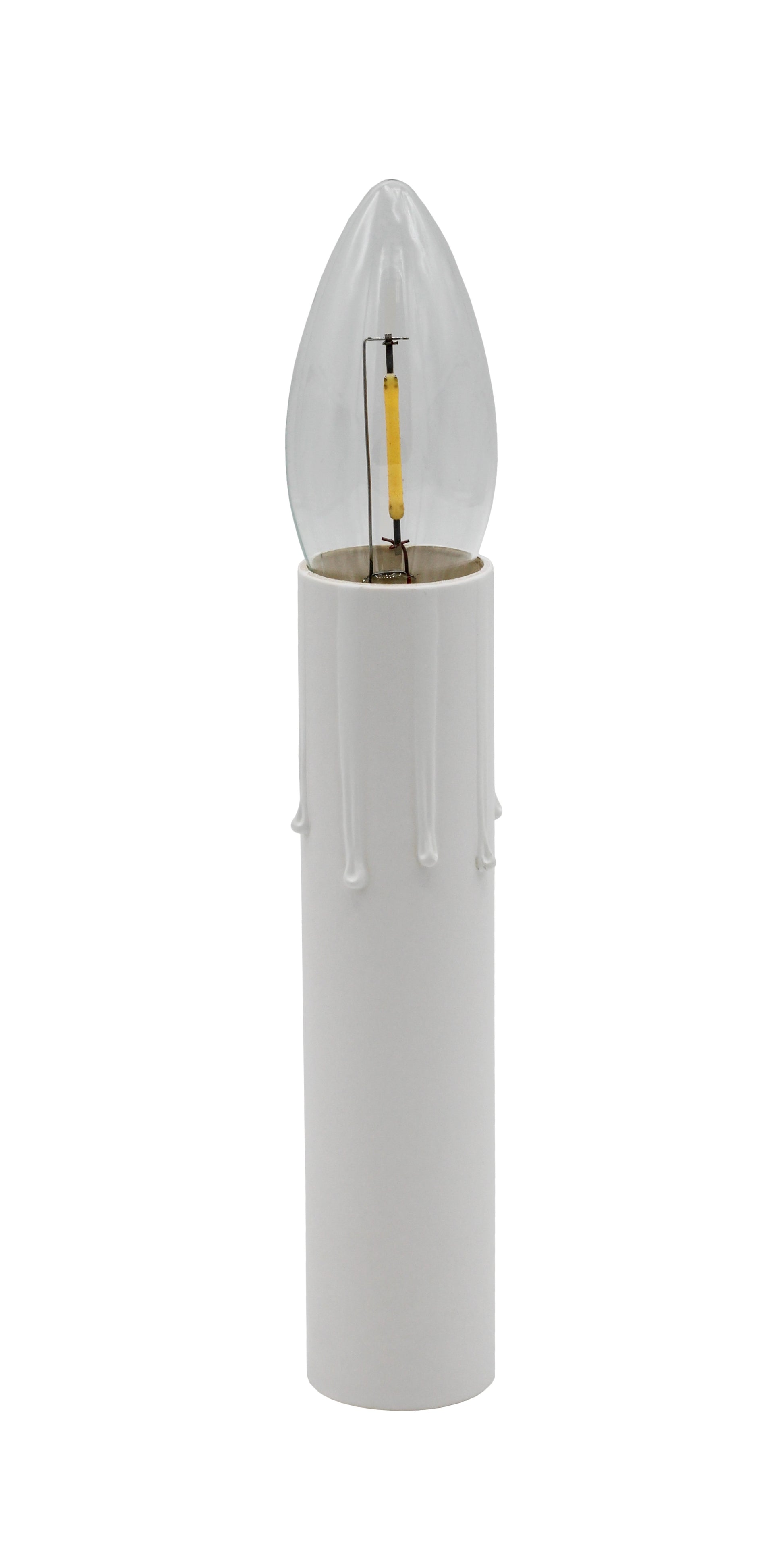 Creative Hobbies 4 Inch Tall White Drip Candle Socket Covers ~ Candelabra Base, - side view