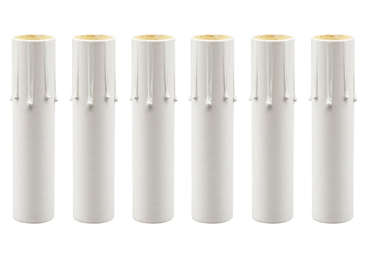 Creative Hobbies 4 Inch Tall White Drip Candle Socket Covers ~ Candelabra Base,