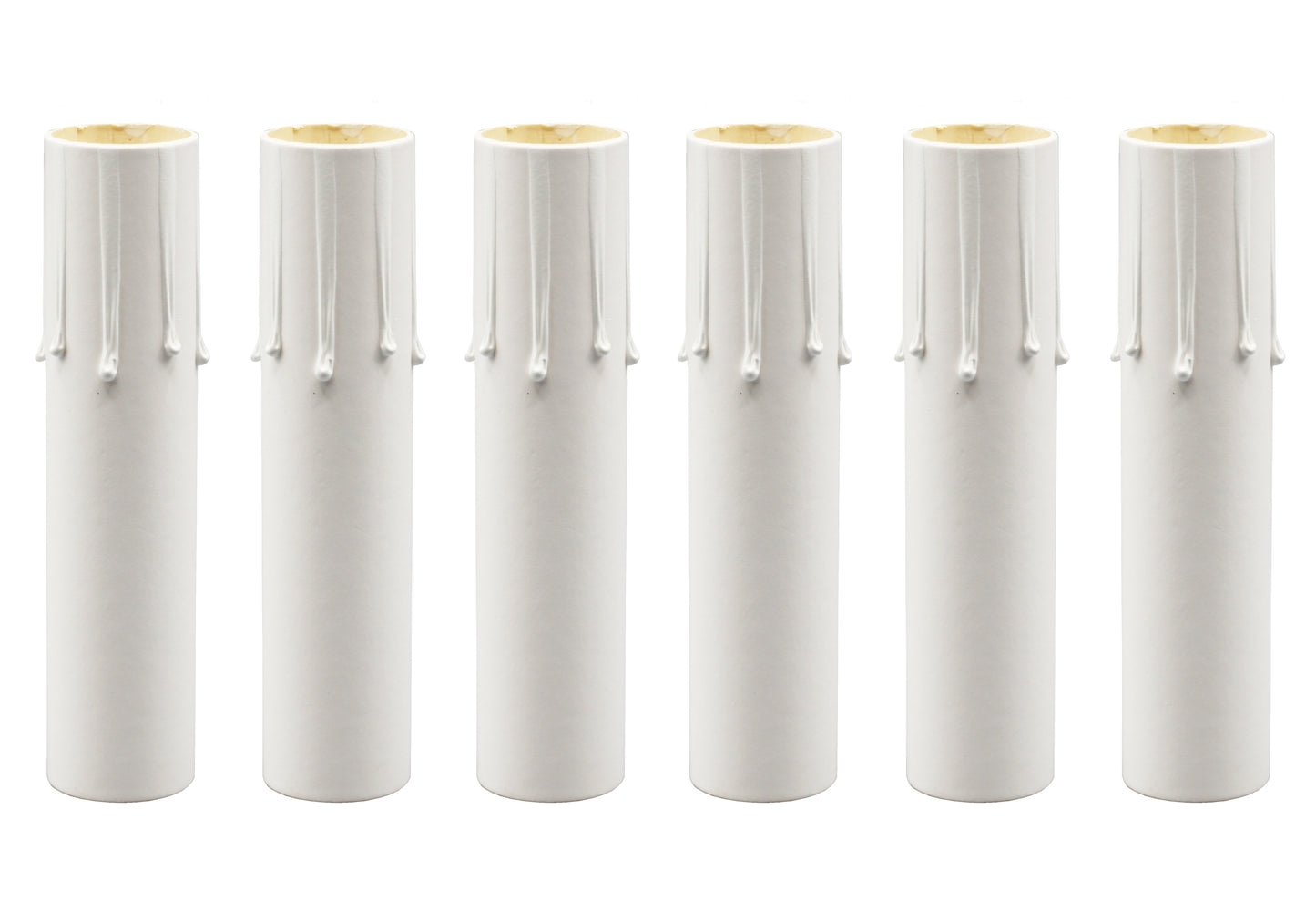 Creative Hobbies 4 Inch Tall White Drip Candle Socket Covers ~ Candelabra Base,