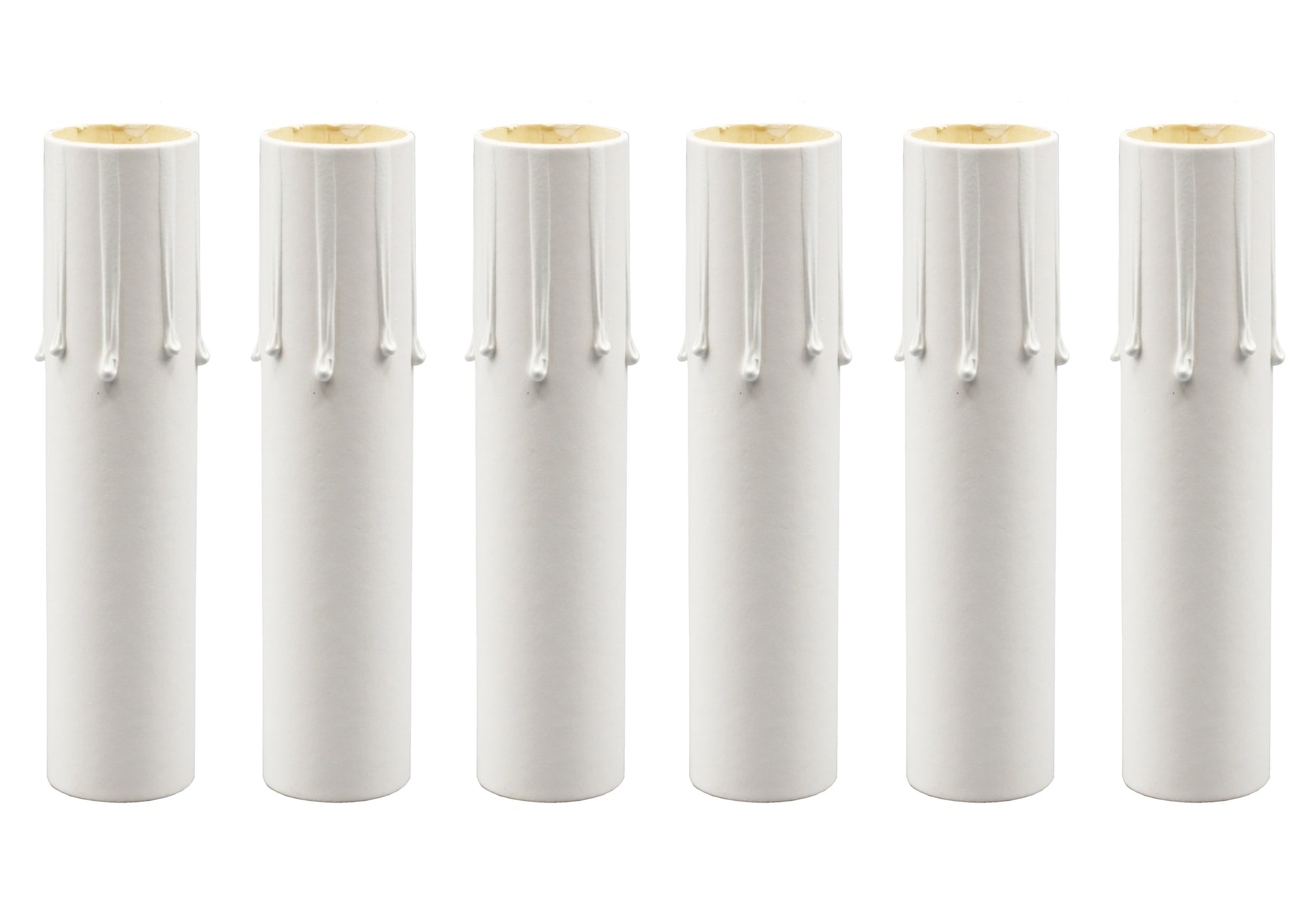 Creative Hobbies 4 Inch Tall White Drip Candle Socket Covers ~ Candelabra Base,