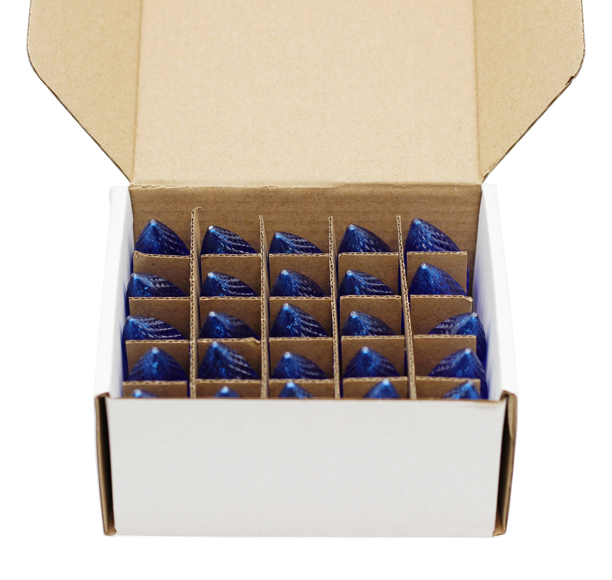 25 Pack C7 Faceted LED Blue Replacement Light Bulbs for Christmas Light - detail