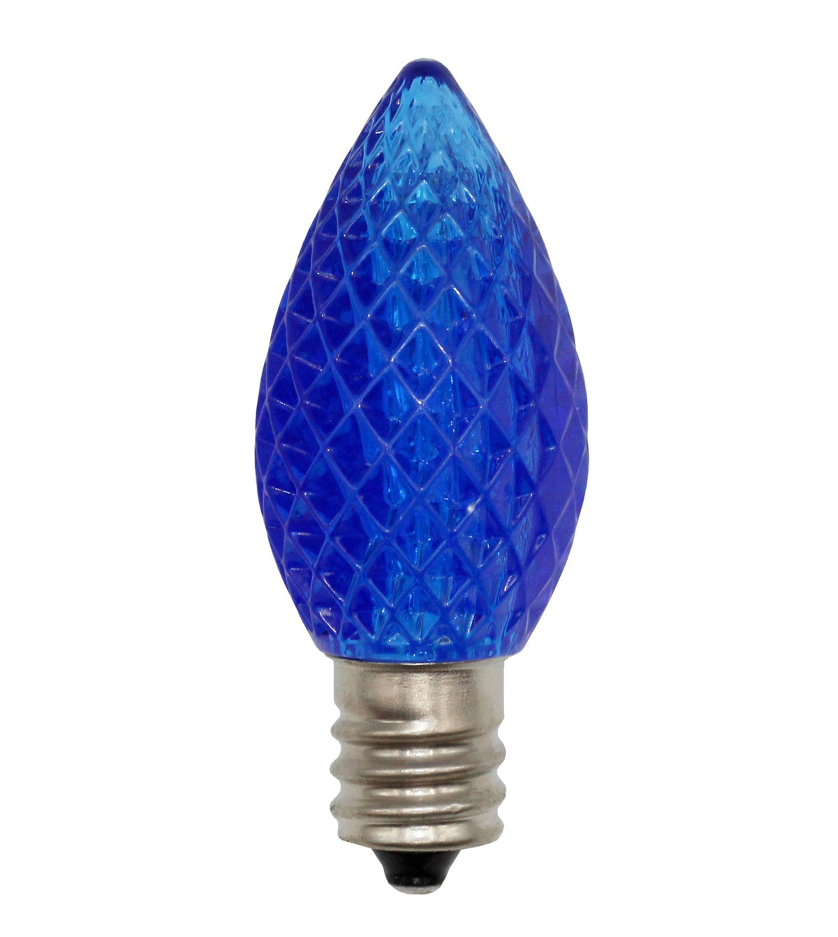 25 Pack C7 Faceted LED Blue Replacement Light Bulbs for Christmas Light - close-up